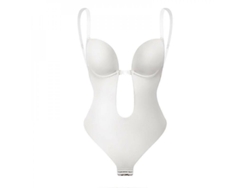 2026-body Moulant Femme Sans Bretelles Sans Dos U Plunge Sangle Ajustable Tanga Yjb 2xl Blanco