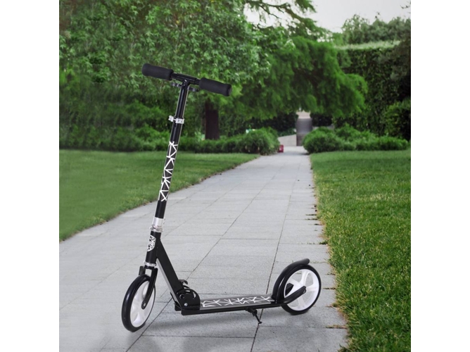 Homcom Patinete Plegable scooter con manillar altura ajustable 869298cm para adultos y niños de 14 años tipo freno grandes ruedas carga 100kg aa1063