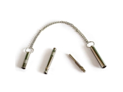 Silbato ultrasónico de adiestramiento canino GOKOCO con cable de seguridad de metal plateado