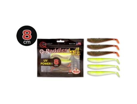 Lote de 6 señuelos QUANTUM Q-Paddler Power Packs 8 cm