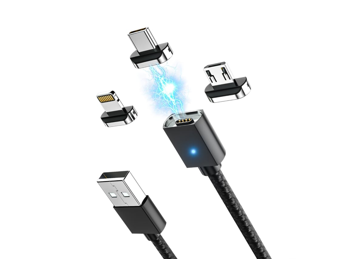 Cable De Carga Magnético Usb-c 3a De Carga Rápida Y Transferencia De Datos Sea Tejido De Nailon