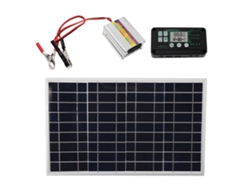 Kit de panel solar de 30 W con inversor MPPT y controlador impermeable de 220 W.