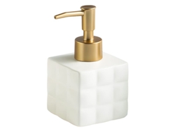 Dispensador De Jabón Decorativo Cuadrado Linjou Para Baño, Bonito Y Funcional, Blanco.