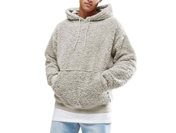 2026-sudadera Con Capucha Para Hombre Polar Oso Teddy Manga Larga Con Bolsillo Qpx M Gris