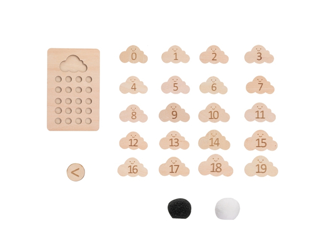Tablero De Números De Madera De Juguete Para Niños: Juego Educativo Para Aprender Matemáticas.