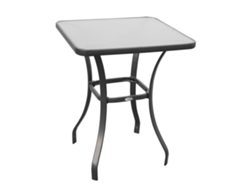 Mesa Cuadrada De Cristal Negro De 69x69 Cm Para Jardín.