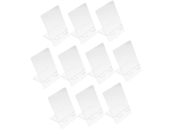 Tablero de notas acrílico transparente, 10 unidades, con soporte. Panel borrable para mensajes y notas.