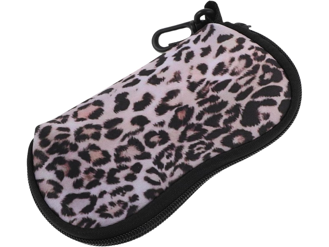 Estuche Gafas Estampado Leopardo Bolsa Neopreno Cremallera Organizador Compacto Mujer Sol