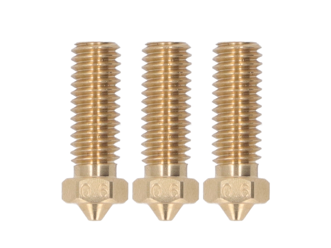 Boquilla de latón para impresora 3D, 3 orificios, hotend de alto flujo, filamento de 0,6 mm, 1,75 mm, 3 unidades