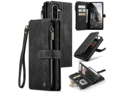 Cartera De Piel Con Cremallera Y Ranuras Para Tarjetas Caseme C30