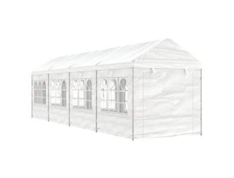 Cenador con techo polietileno blanco 8.92x2.28x2.69 m VIDAXL