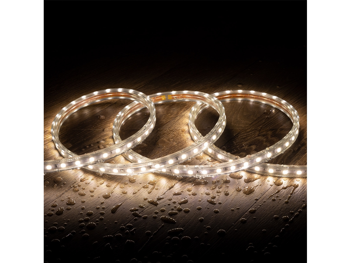 Tira LED 220V SMD2835 60LED/m Blanco Frío IP65 Ancho 12mm Corte 100cm LEDKIA