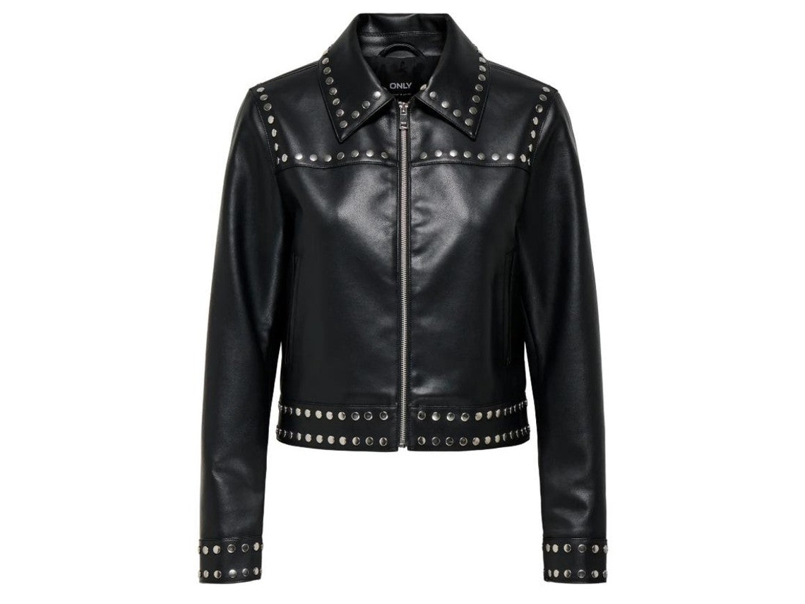 Chaqueta Only Maxime Faux Lthr Jkt Negra