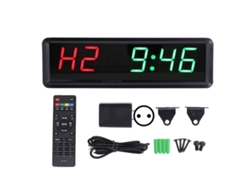 Reloj Cronómetro Para Gimnasio Con Mando A Distancia, Pantalla Led De 1,8 Pulgadas, 100-240 V, Enchufe Europeo.