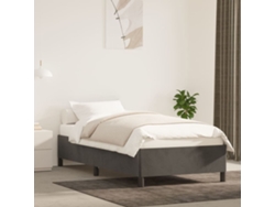 Estructura De Cama Sin Colchón Terciopelo Gris Oscuro 90x200 Cm
