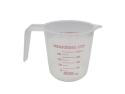 Juego de vasos graduados de plástico de 250 ml y 500 ml para cocina, ideales para cocinar, horno, mezclar y medir.
