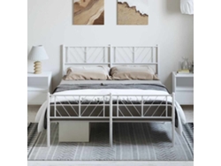 Estructura Cama Sin Colchón Con Estribo Metal Blanco 150x200 Cm