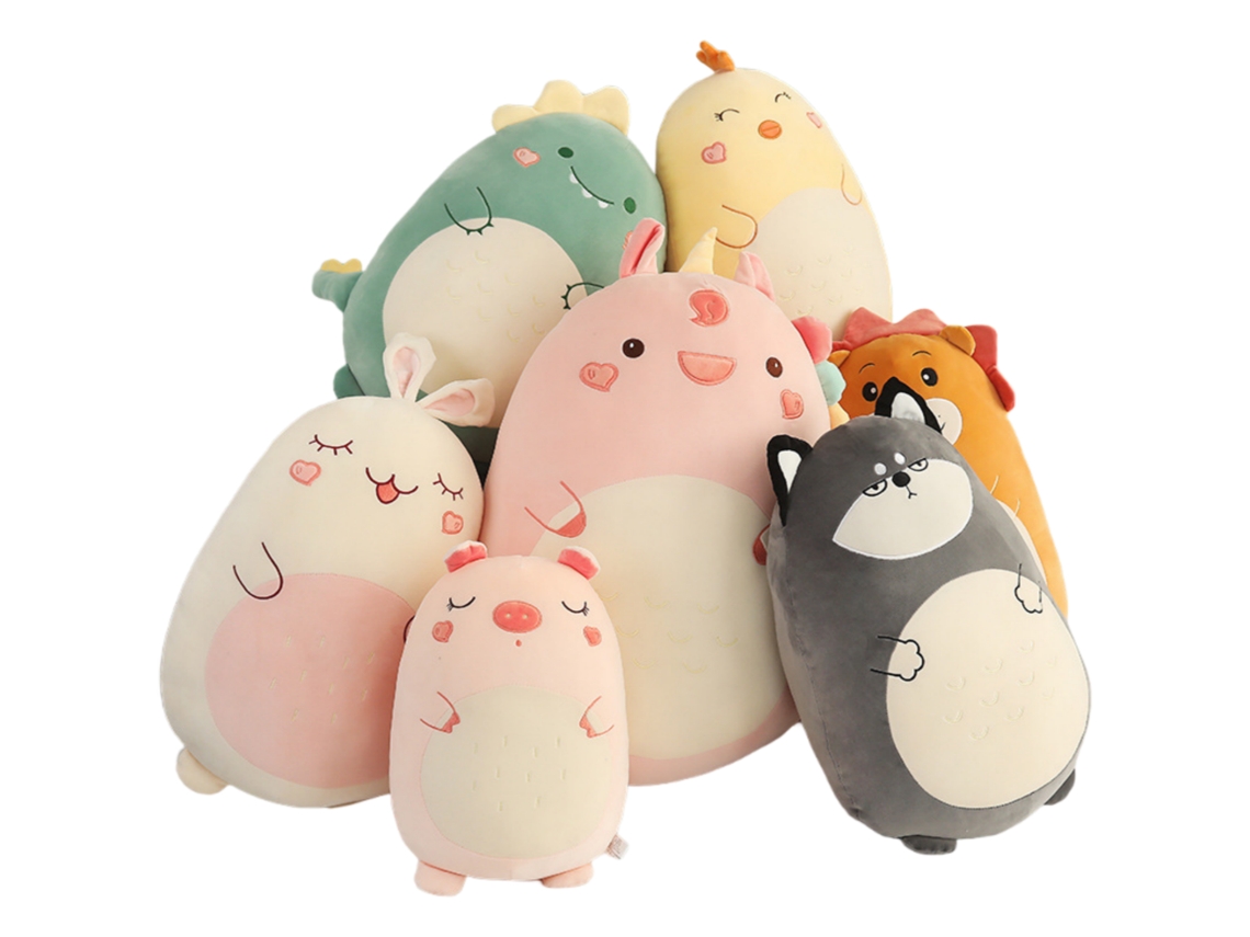 Juguetes de peluche suaves y tiernos, lindos animales de peluche, muñecas, almohadas.