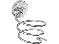 Soporte de pared para secador de pelo, acero inoxidable cromado, cable compatible con GOKOCO