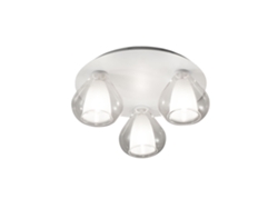 Lámpara de techo redonda Lila de 40 cm de diámetro. Aplique de pared Fabas Luce con 3 bombillas LED E27 de hasta 40 W, transparente.