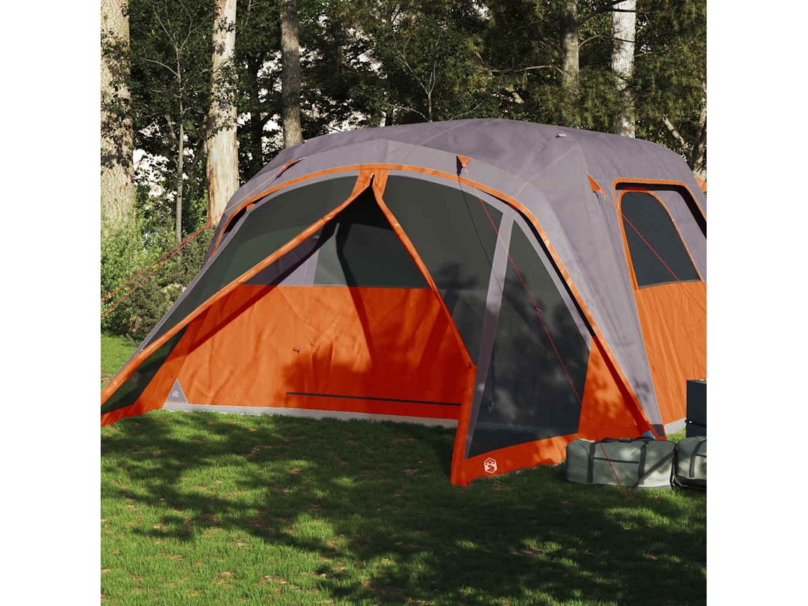 Tienda de campaña familiar con toldo para 6 personas, impermeable, gris/naranja, Wsd335798 Lovely Home