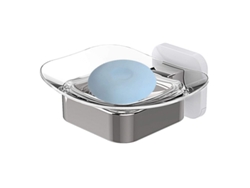 Jabonera Para Ducha, Baño Y Cocina (blanco + Plata) Qbm