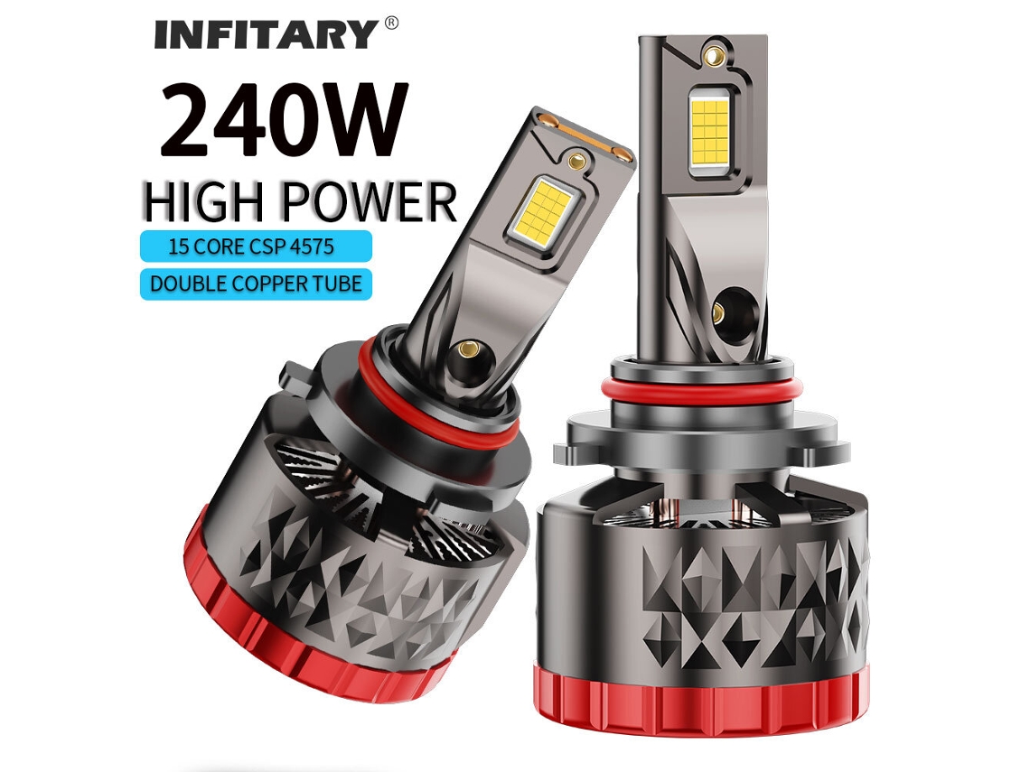 Faros delanteros LED H4 Q7a para coche (2 unidades, 9 V-32 V, 42 000 lm, 240 W, 6500 K, blanco brillante, CANbus)