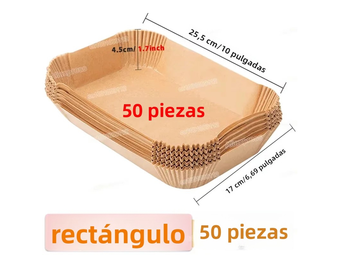 Papel de cocina, apto para freidoras, planchas y sartenes antiadherentes. MDUG (50 hojas rectangulares)