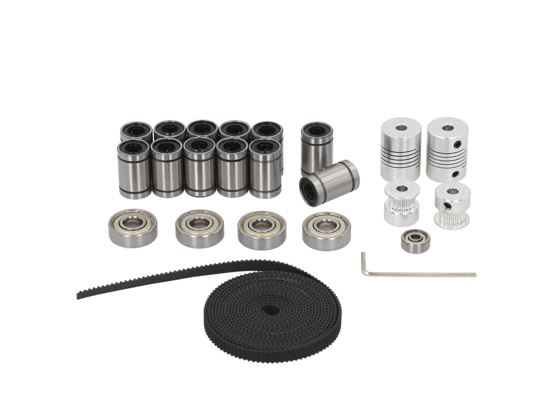 Kit De Rodamiento Lineal Lm8uu Acoplador De Eje Motor Polea Correa Dentada Llave Hexagonal Para Impresora 3d