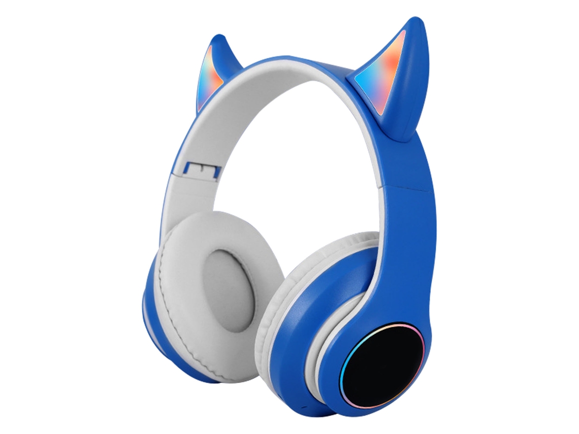 Auriculares Bluetooth Plegables, Ligeros, Cómodos Y Con Un Diseño Atractivo, Con Efecto De Luz, Alta Fidelidad, Inalámbricos Y Color Azul.