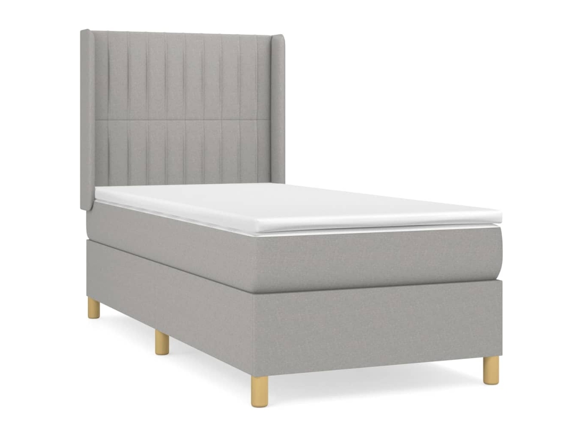 Maison Exclusive - Cama Box Spring Con Colchón Tela Gris Claro 90x190 Cm
