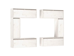 Mueble de TV de 6 piezas, madera maciza de pino, blanco, EXCLUSIVO DE LA CASA