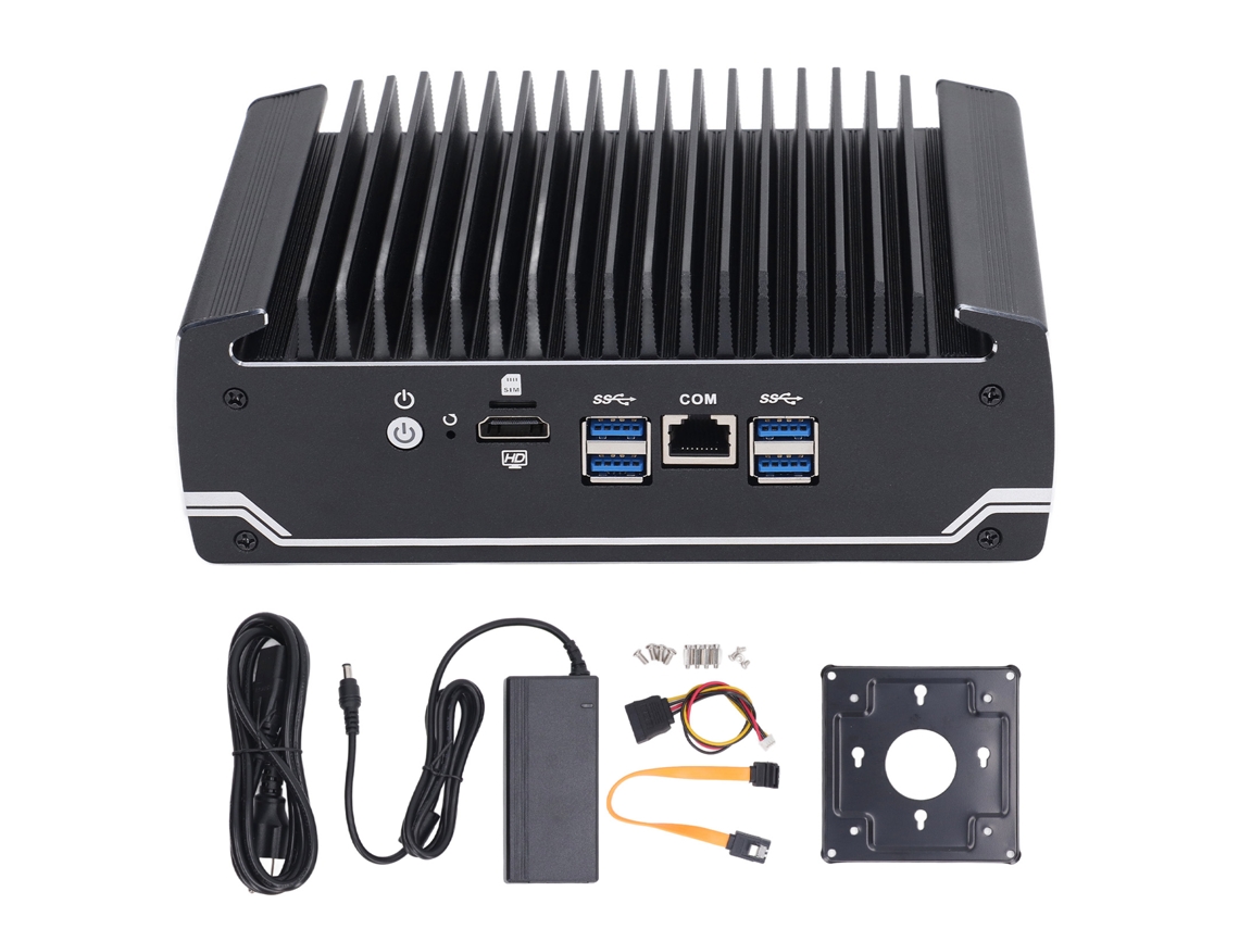 Mini PC industrial sin ventilador, 8 GB, 128 GB, enchufe estadounidense, 100/240 V.