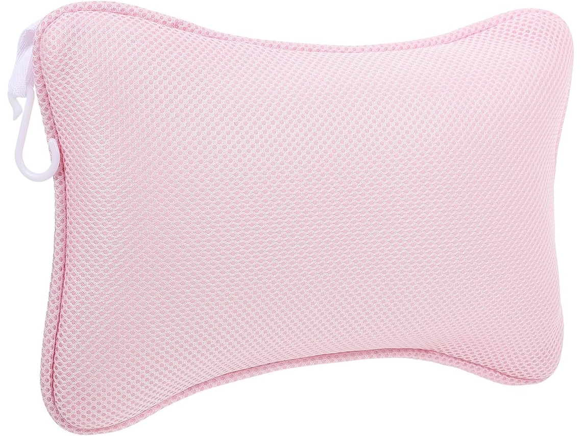 Almofada de Banho Villcase 3D em Malha, Design em Formato Osso, Ventosas Fortes, Material em Poliéster e Terileno.