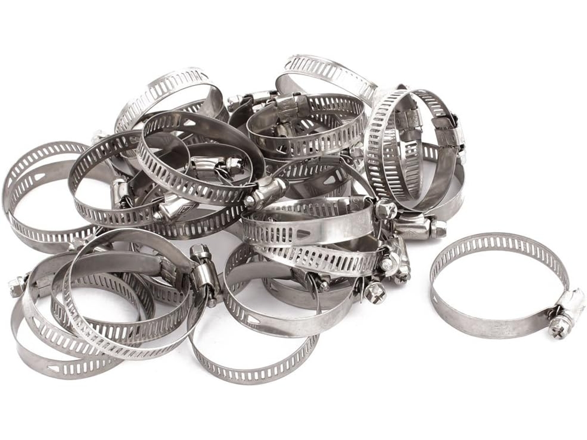 Abrazadera de manguera de acero inoxidable con engranaje helicoidal, rango ajustable de 27 mm a 51 mm CHABERLU