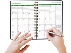 Cuaderno organizador con agenda y calendario, planificador mensual 2026-2028, multianual, para planificación y reuniones.
