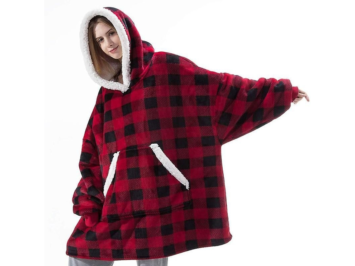 2026-chaqueta Con Capucha Suave Y Cálida Para Invierno, Felpa Oversize Reversible Con Bolsillo Grande, Talla Única