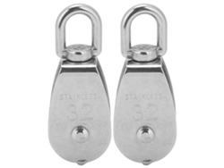 Polea Simple De Acero Inoxidable De 2 Piezas Con Anillo Giratorio De 360° Para Elevación De Cables Y Cuerdas.