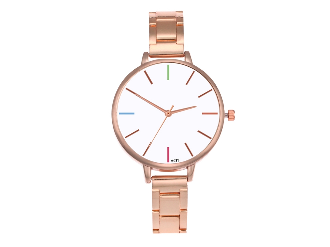 Reloj De Pulsera Analógico De Cuarzo Para Mujer Zhoulianfa Con Brazalete De Acero Color Oro Rosa.