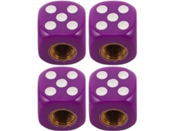 Tapones De Válvula Redondos De Aluminio Color Púrpura, Juego De 4 Para Neumáticos De Coche, Moto Y Bicicleta.