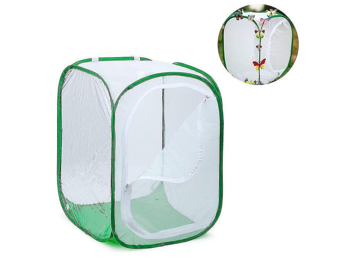 2026-jaula De Hábitat Para Mariposas Plegable 40x60cm, Malla De Poliéster Y Alambre De Acero, Abre Por El Lado Con Cremallera