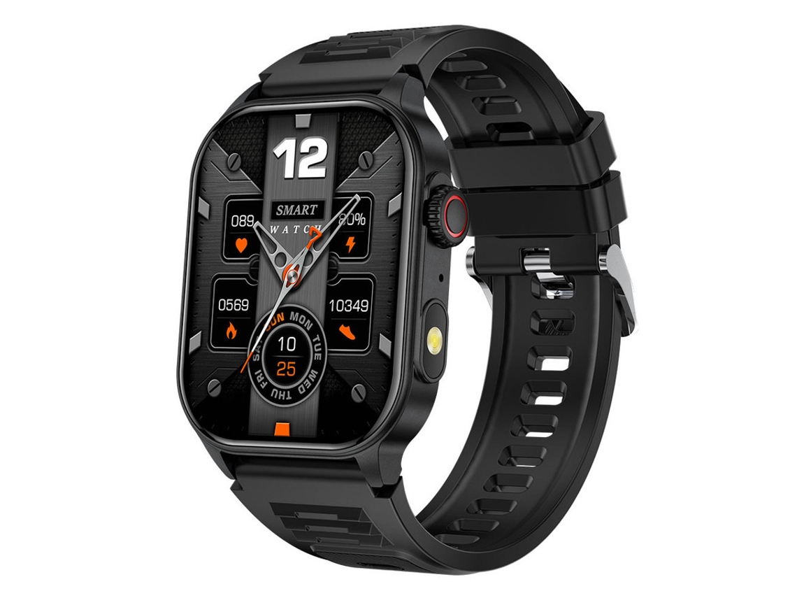 Smartwatch Yizhood Km02 2.01 Inch Llamada Bluetooth Ip68 Impermeable Monitor De Salud 370mah (android Y Ios - Negro)