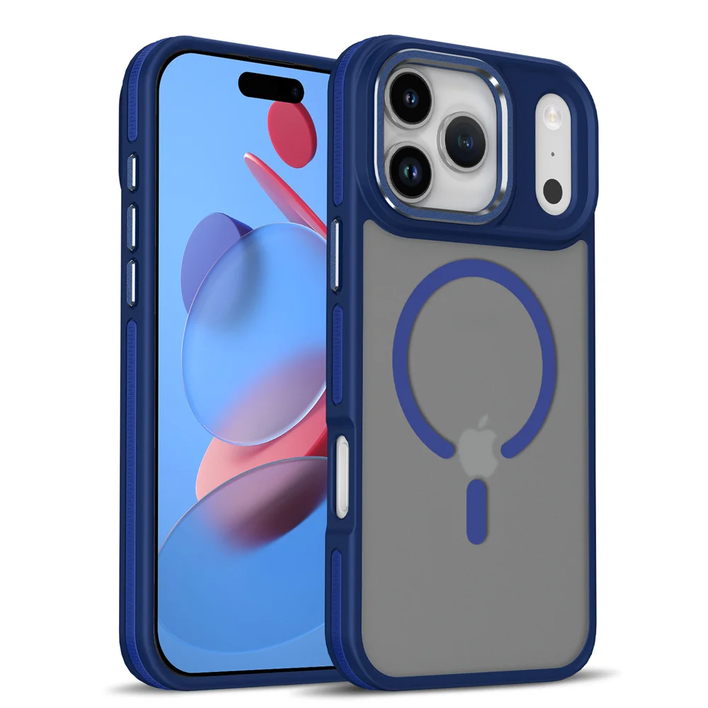 (iphone 17 Pro, Azul) Funda Magnética Para Iphone Con Soporte Para Carga Inalámbrica Magsafe.