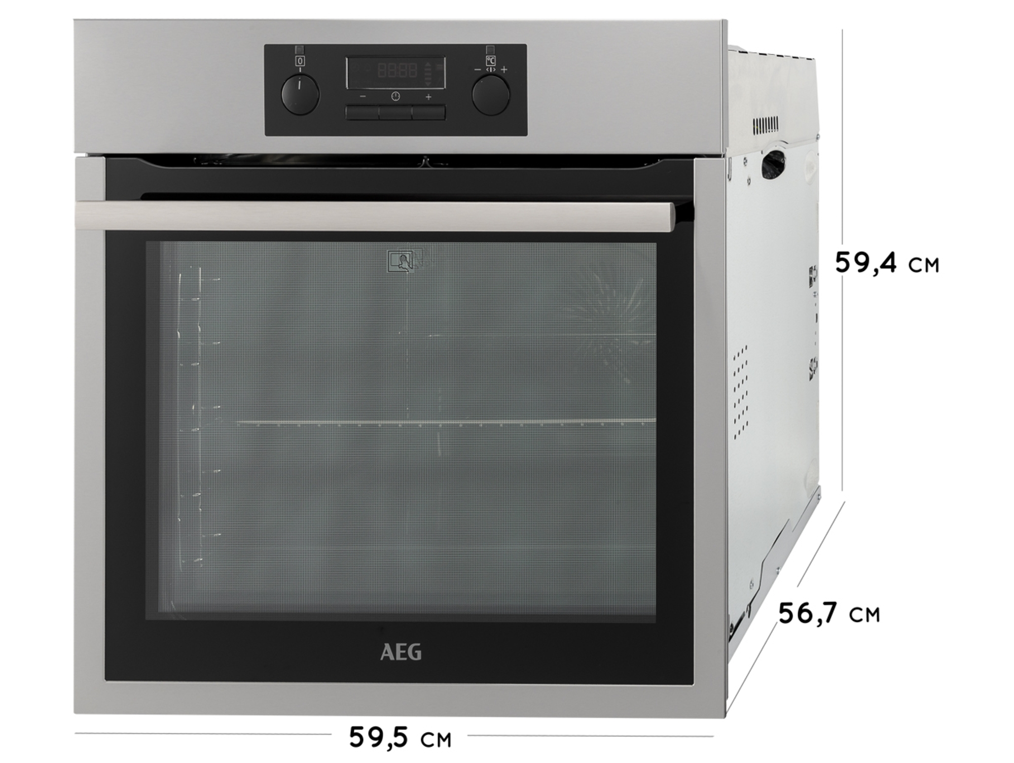 Terminología longitud pala Horno AEG SurroundCook BPS331120M (71 L - 59.5 cm - Pirolítico - Inox)