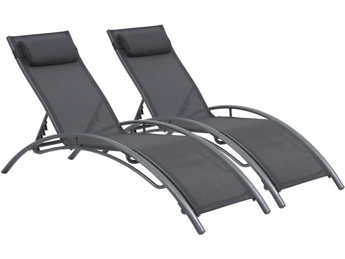 Tumbonas Beauty Phoenix de aluminio plateado Lote de 2 Habitat Et Jardin