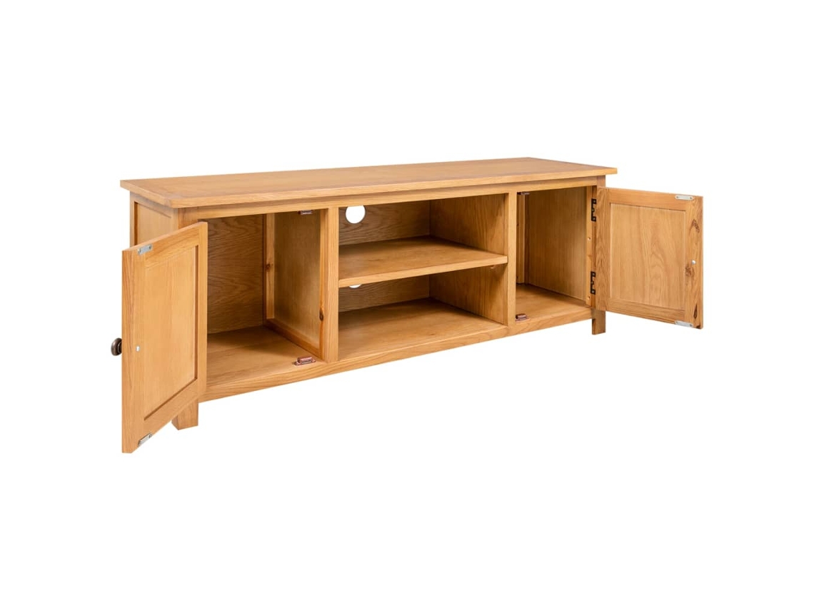 Mueble Para El Televisor | Mueble De Salón Madera Maciza De Roble 110x35x44 Cm Wsd881927