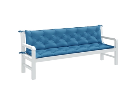 Cojín De Banco De Jardín VIDAXL Azul Tela (200x50x7 cm)
