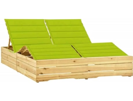 Tumbona VIDAXL Verde Madera (198x135x75 cm)