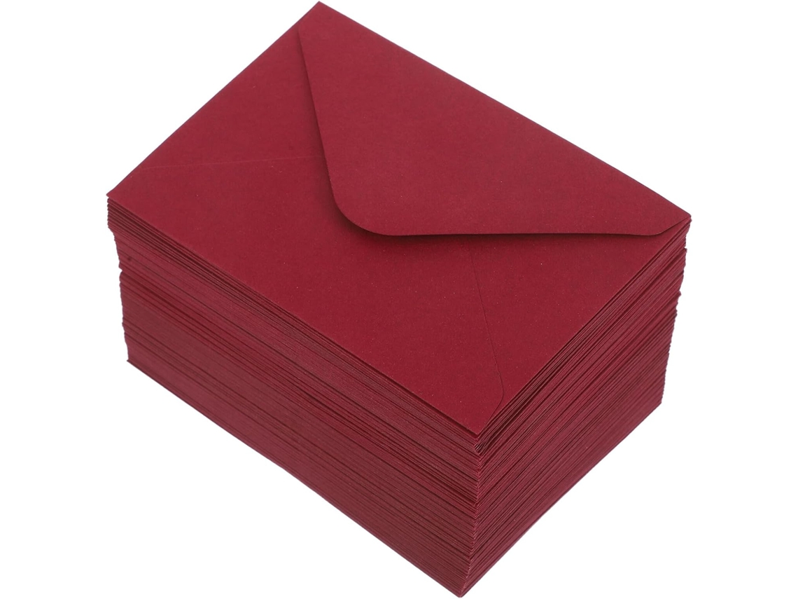 100 Sobres De Invitación De Colorojo Intenso