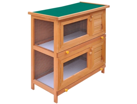 vidaXL Casa de animales pequeños jaula conejera 4 puertas madera